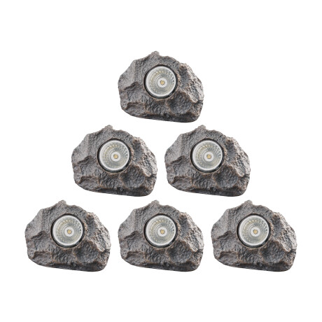 LIVARNO home LED-solarlampen (6 stuks grijs)