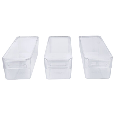 SILVERCREST Koelkastorganizers met deksel - 3 bakjes - 1,8 L