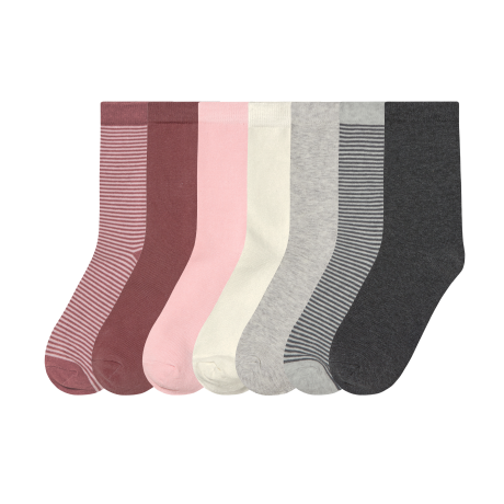 esmara 7 Paar kinder sokken (Lichtroze/wit/grijs, 39-42)