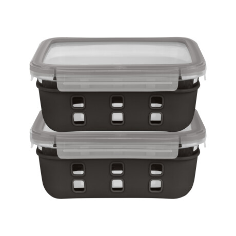 LIVARNO home Glazen lunchboxenset (Zwart)