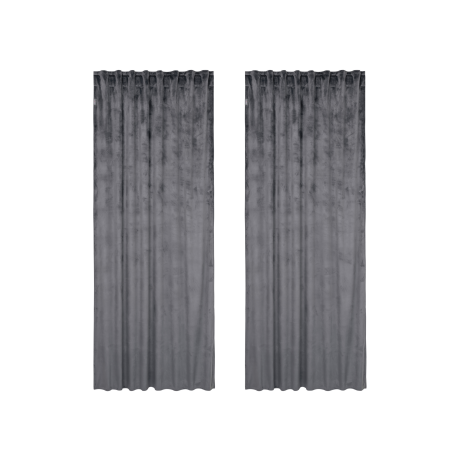 LOOKS by Wolfgang Joop Velours gordijnen 135 x 245 cm (Donkergrijs)