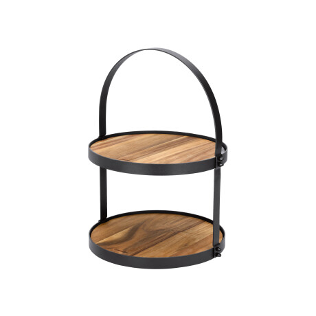 SILVERCREST Stalen etagère met acaciahout (Ronde etagère)
