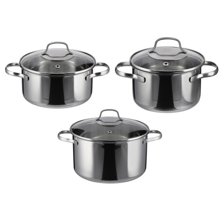 SILVERCREST Set van 3 RVS kookpannen