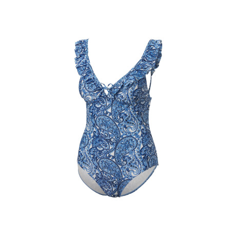 CRIVIT Dames badpak (Blauw/wit, 36)