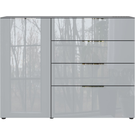 GERMANIA Dressoir OAKLAND in 2 breedten, fronten en bovenblad met glas-inlay