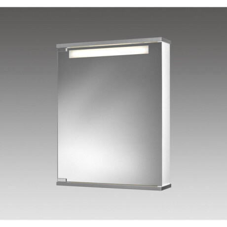 Go by Van Marcke Cento LS Spiegelkast - 50x65x14cm - MDF wit - lamp T5 8W - spiegeldeur kristalglas - satijnen lichtvenster - verstelbare glazen - legplanken - 1 stopcontact 114311020-0140
