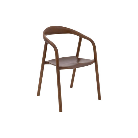 Goossens Stoel Prins met Massief Houten Frame bruin essenhout met armleuning,