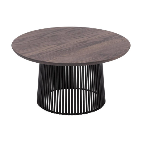 Goossens Excellent Salontafel Uniek rond, hout eiken donker bruin, elegant chic, 70 x 37 x 70 cm