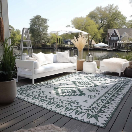 Dubbelzijdig Buitenkleed Elle - Groen 150x80cm - Polypropyleen - Dekbed-Discounter.nl