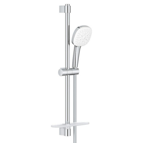 GROHE Tempesta 110 Cube Glijstangset - 60cm - vierkante handdouche - 3 straalsoorten - gladde doucheslang - met zeephouder - chroom 27576003