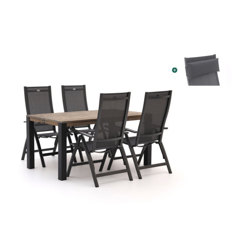 Hartman Troy/ROUGH-S 160cm dining tuinset 5-delig verstelbaar - Laagste prijsgarantie!