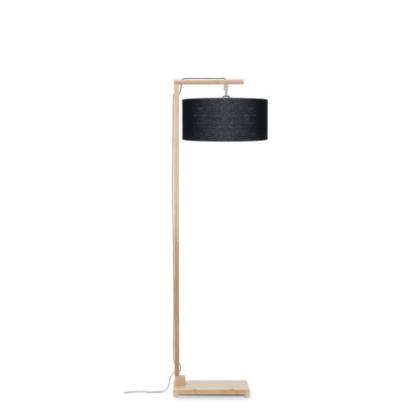 Good&Mojo Vloerlamp 'Himalaya' Bamboe en Eco linnen, kleur Zwart