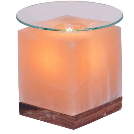 HIMALAYA SALT DREAMS Zoutkristal-tafellamp Kubus Met de hand gemaakt van zoutkristal - iedere steen uniek, H: ca.13 cm (1 stuk)