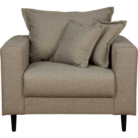 Home affaire Fauteuil VEYRAS incl. kussen met bies, los rugkussen, b/d/h: 95/84/76 cm