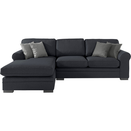 Home affaire Hoekbank Broughton L-vorm zacht zitcomfort, incl. 4 sierkussens, opstaande naad
