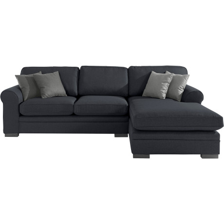 Home affaire Hoekbank Broughton L-vorm zacht zitcomfort, incl. 4 sierkussens, opstaande naad