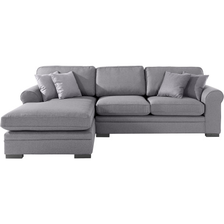 Home affaire Hoekbank Broughton L-vorm zacht zitcomfort, incl. 4 sierkussens, opstaande naad