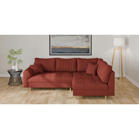 Home affaire Hoekbank CHARRE L-vorm met ottomane, afmetingen B/D/H: 231/161/81 cm fijne stiksels, losse rug- en sierkussens, ook in cord en bouclé