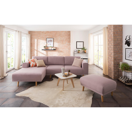 Home affaire Hoekbank Lasse L-vorm in scandinavische stijl met houten poten
