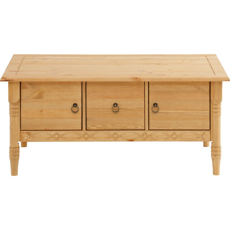 Home affaire Salontafel Indra van massief dennenhout, fsc, met opbergruimte, discreet ornament