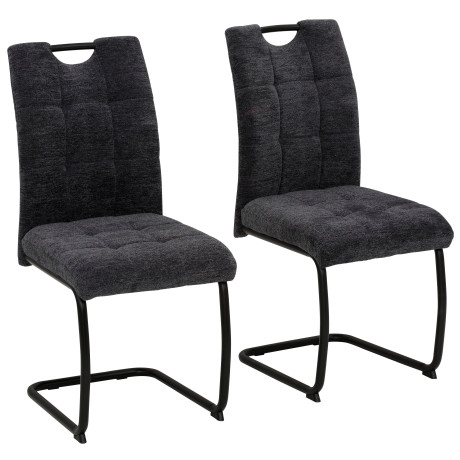 HELA Vrijdragende stoel LEONA eetkamerstoel Keukenstoel, voor de eettafel, in teddy-look (set)