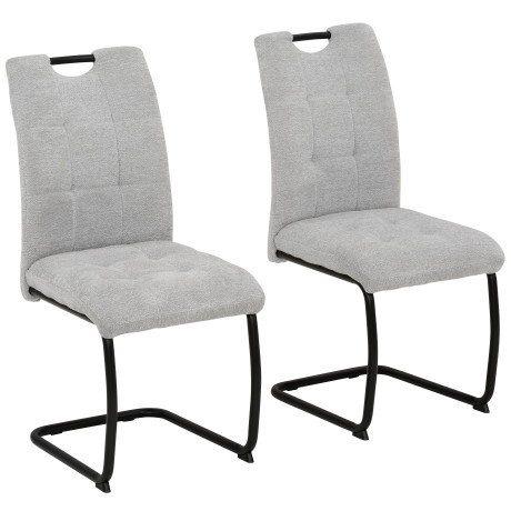 HELA Vrijdragende stoel LEONA eetkamerstoel Keukenstoel, voor de eettafel, in teddy-look (set)