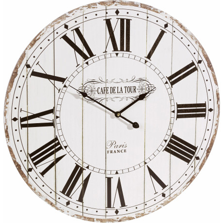 Home affaire Wandklok "Cafe de la tour" romeinse cijfers, rond, ø 60 cm, vintage-look (1-delig)