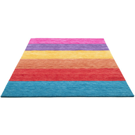 my home Wollen kleed Angern Handgeweven tapijt, gestreept, 100% wol, handgeweven, briljante kleuren
