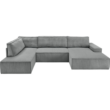 Home affaire Zithoek SHERWOOD XXL 329 cm, U-model, bedbank, Slaapfunctie met bedkist (194x139 cm), cord, vintage, fluweel