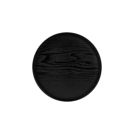 QUVIO Houten dienblad rond - Diameter 24 cm - Zwart