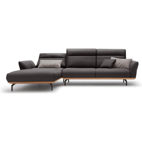 Hülsta Sofa Hoekbank Hs.460 Sokkel in eiken, onderstel in umbra grijs, breedte 318 cm