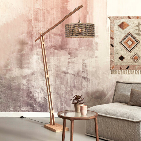 GOOD&MOJO Vloerlamp 'Java' Bamboe, 207cm, kleur Naturel/Zwart