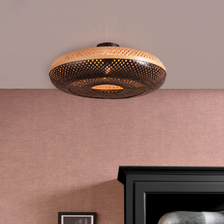GOOD&MOJO Plafondlamp 'Palawan' Large, Bamboe, kleur Zwart/Naturel