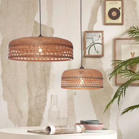 GOOD&MOJO Hanglamp 'Ubud' 2-lamps, Bamboe, kleur Naturel