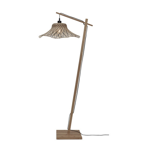 GOOD&MOJO Vloerlamp 'Ibiza' Bamboe, 150cm, kleur Naturel/Zwart