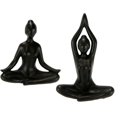 I.GE.A. Decoratief figuur Yogavrouw 2-delig set, yogafiguur, yogabeeld