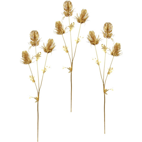 I.GE.A. Kunstbloem Banksia Kunsttak, 3-delige set (3 stuks)