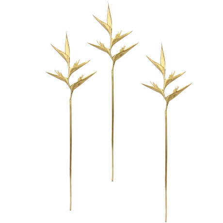 I.GE.A. Kunstbloem Heliconia Exotische decoratieve tak, tropische bloem, 3-delige set (3 stuks)
