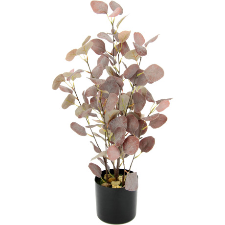 I.GE.A. Kunstplant Eucalyptus In een pot, met natuursteentjes