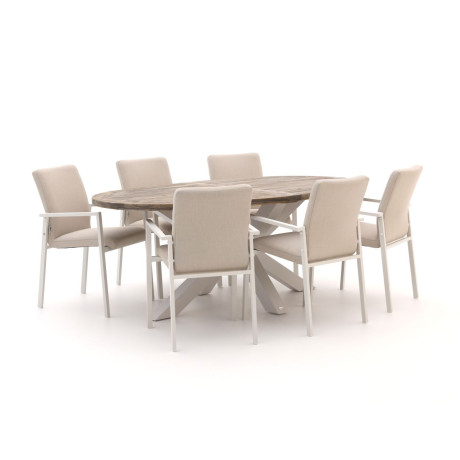 Il Tempo Cetona/Induno Ellips 200cm dining tuinset 7-delig stapelbaar - Laagste prijsgarantie!