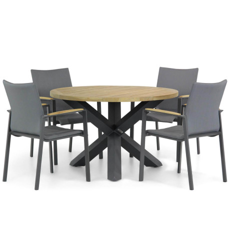 Lifestyle Brandon/Rockville 120 cm rond dining tuinset 5-delig