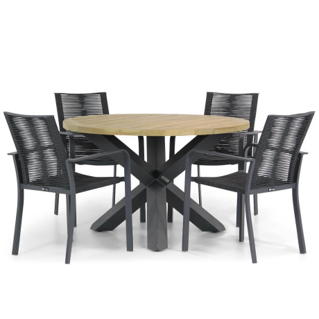 Santika Annisa/Rockville 120 cm rond dining tuinset 5-delig