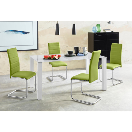 INOSIGN Eethoek Normadora met glazen tafel, vrijstaande stoel belastbaar tot 120 kg (set, 5-delig)