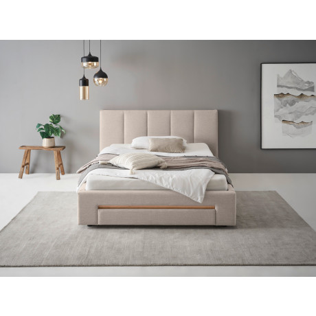 INOSIGN Gestoffeerd bed CiTY/GiRON, bedframe met bedlade, gestoffeerd opbergbed met hondenbed of opberglade, bekleding van corduroy of linnenlook