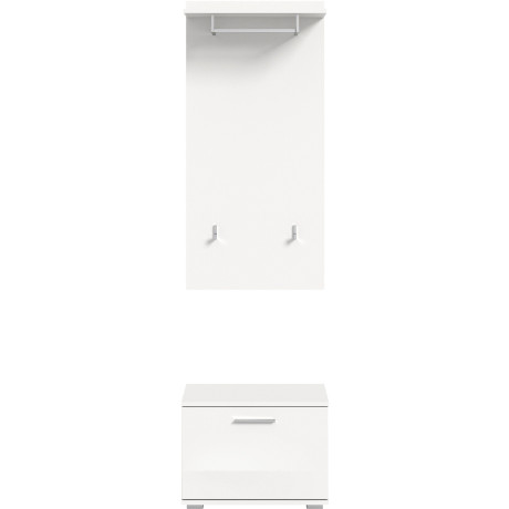 INOSIGN Halmeubelset Valge, Breedte 55 cm, 2-delig Set, bestaande uit: Zitbank & Garderobe paneel (2-delig)