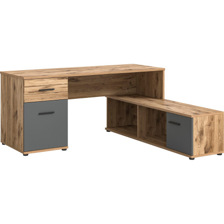 INOSIGN Hoekbureau Riga, Breedte 170cm, in Nox Eik nabootsing en Basaltgrijs