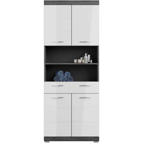 INOSIGN Hoge kast Siena Badkamermeubel, 4 deuren, 1 lade, 2 open vakken, breedte 74 cm