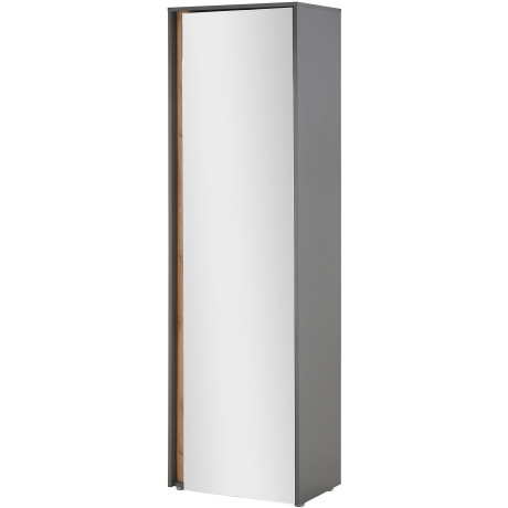 INOSIGN Kledingkast GIRON/ CiTY, Kast in Wotan Eik, Kledingkast met opbergruimte Spiegeldoor, telescopische uitschuif, deur aan beide zijden te monteren, 60 cm breed