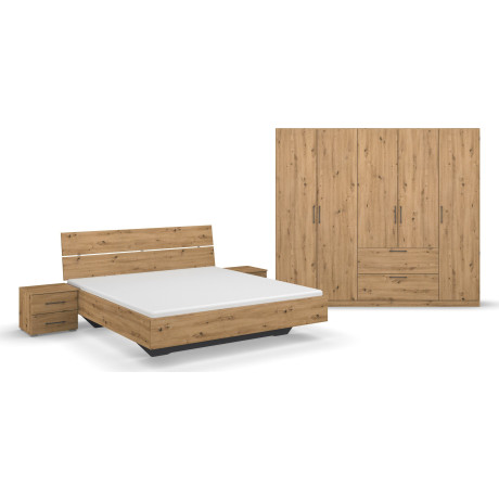 Slaapkamerserie Compleet slaapkamer Challenger (Set van 4 delen) Kast 2 breedtes, bed 3 breedtes, 2 nachttafels MADE IN GERMANY