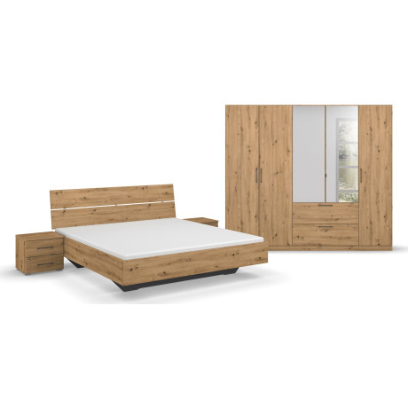 Slaapkamerserie Compleet slaapkamer Challenger (Set van 4 delen) Kast 2 breedtes, bed 3 breedtes, 2 nachttafels MADE IN GERMANY
